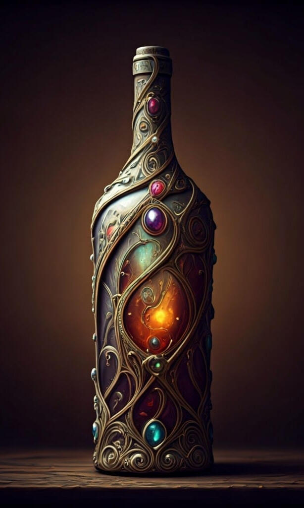 Dekorative Flasche aus der Carrd-Slideshow